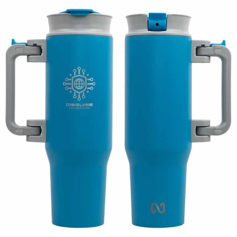 Custom NAYAD® Genesis 40 oz Stainless Steel Double-Wall Mug with Foldable Handle - 8