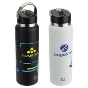 Custom NAYAD® Ranger 40 oz Stainless Double-wall Bottle with Flip-Top Spout