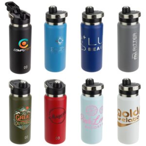 Custom NAYAD® Traveler 26 oz Stainless Double-wall Bottle with Twist-Top Spout