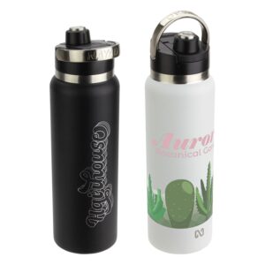 Custom NAYAD® Traveler 40 oz Stainless Double-wall Bottle with Twist-Top Spout