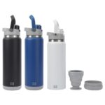 Custom NAYAD® Crusade 28 oz Stainless Steel Double-Wall Bottle with Hidden Cup - 1