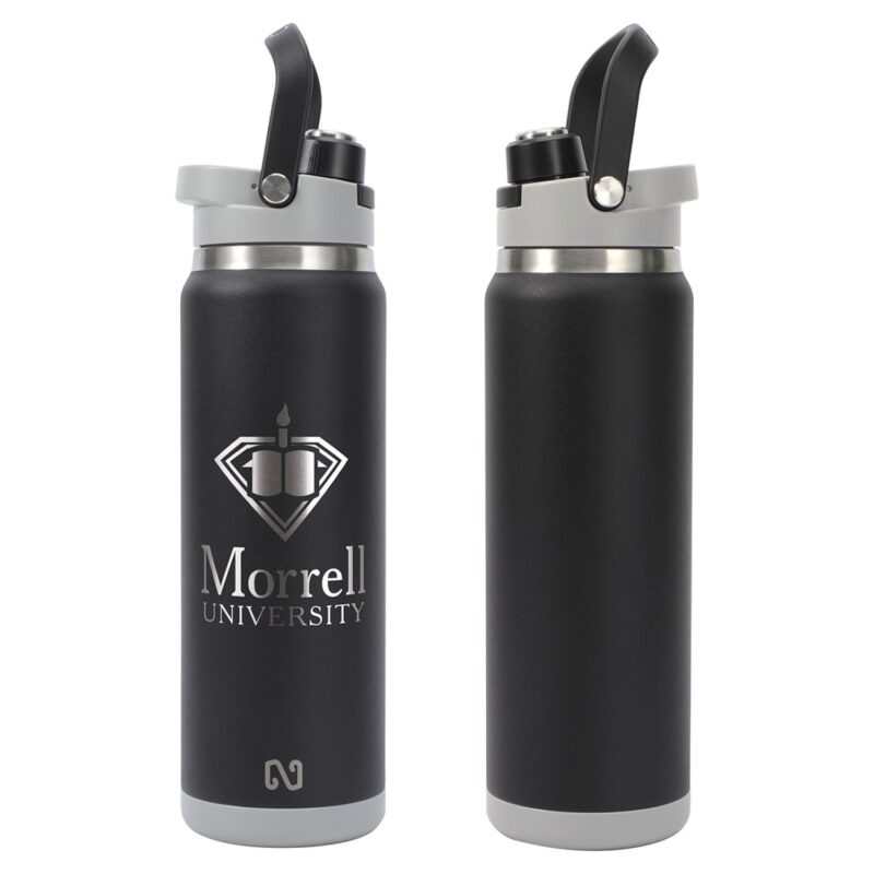 Custom NAYAD® Crusade 28 oz Stainless Steel Double-Wall Bottle with Hidden Cup - 2