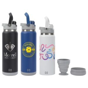 Custom NAYAD® Crusade 28 oz Stainless Steel Double-Wall Bottle with Hidden Cup