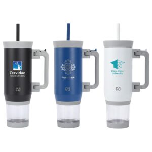 Custom NAYAD® Quest 23 oz Stainless Steel Double-Wall Mug with Foldable Handle &